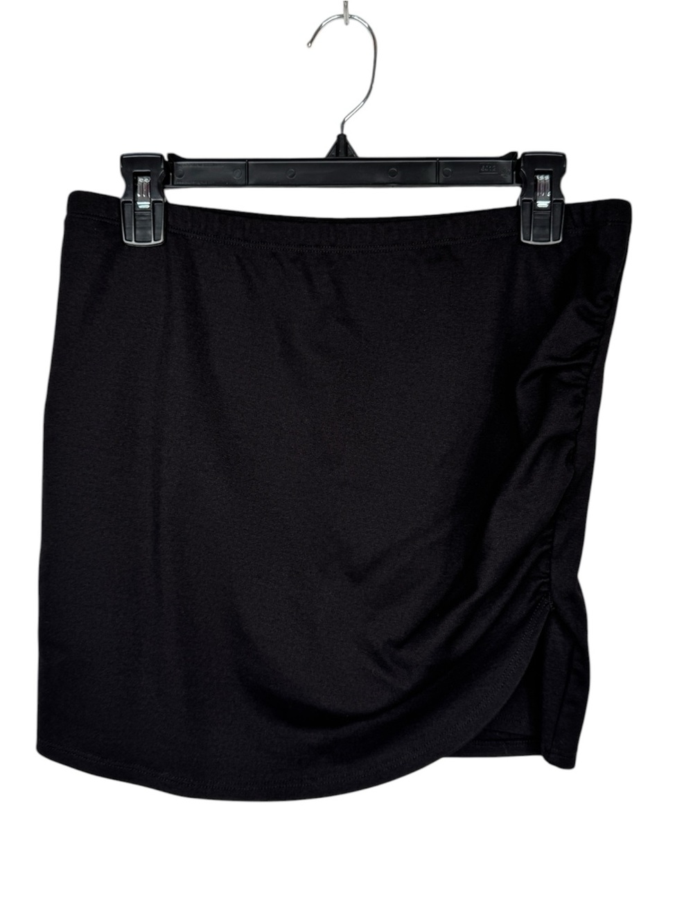 Hatch Maternity Black Ruched-Side Mini Skirt